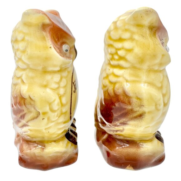 Vintage Scotty Wheeling Jamboree Owl Salt and Pepper Shakers Googly Eyes Move - Picture 7 of 9